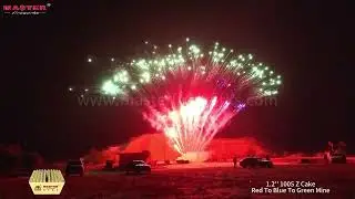 1.2'' 100S Z Cake - Red To Blue To Green Mine #fireworks
