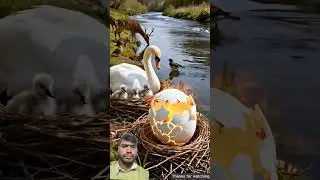 The swan did not like the phoenix birds 😭 #ai #save #egg #swan