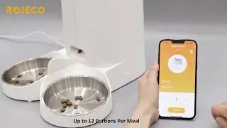 Distributeur automatique de croquettes pour 2 chats&ndash; Double gamelle connect&eacute;e via application mobile