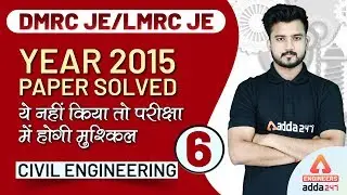 LMRC  JE / DMRC Vacancy 2019 | Civil Engineering | Previous Year Paper (Set 6)