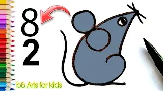 How to draw mouse/rat🐀with the help of Numbers 8,2