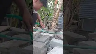 Penyiraman Batako #welding #jogja #kanopi #shortviral #fyp #batako #bata #pafing