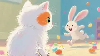 A cute cat plays with yarn.