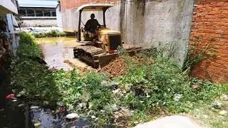 New Project! Landfill Flooded Finish Build Fill Land 5x30m | Bulldozer Pushing & clearing Dirt