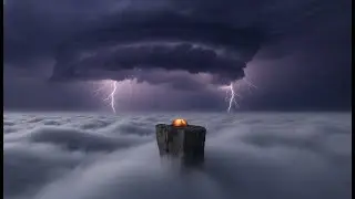 Solo Camping Floating Mountains: Trapped in a 4000ft Monster Storm - Intense Rain ASMR