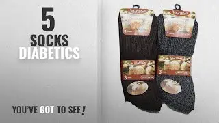 Top 10 Socks Diabetics [2018]: 6pairs Mens Non Elastic Outdoor Cushion Sole Diabetic Wool Blend
