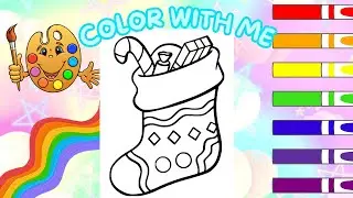 Coloring A Christmas Stocking | Holiday Coloring | Christmas Stocking | Candy | Coloring Book