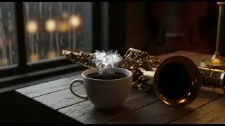 Smooth Jazz Piano ☕️ Night Coffee Shop Ambience for Relaxation, Sleeping