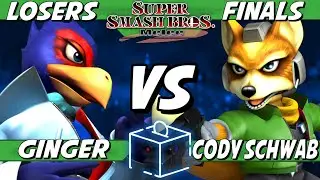 Coinbox 52 - Ginger (Falco) vs Cody Schwab (Fox) Losers Finals - Smash Melee