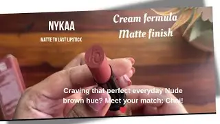#Nykaa Chai matte lipstick swatch💄#BrownSkinBeauty#nude brown shade for Medium to deep skinton