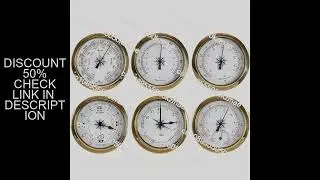 145mm Copper Shell Marine Barometer Set | Atmospheric Pressure Gauge, Thermohygrometer & Clock (6-Pi