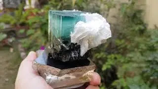 Blue Cap Tourmaline with Cleavlandite from Afghanistan
