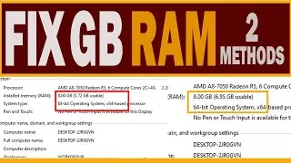 ▶ How To Fix All Ram GB Not Usable Problem In Window 10 and Window 10 Pro