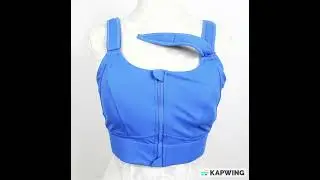 VFUS Zip Front Adjustable High Impact Sports Bra L Blue 36 BCD 38 AB Full Cover #fashion #workout
