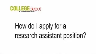How do I apply for a  research assistant position?