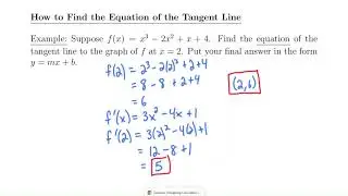 How to Find the Equation of the Tangent Line