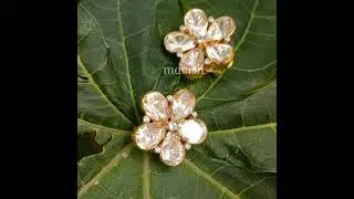 Mavish- 925 pure silver polki earrings in moissanite stone. Silver weight- 15-18 grm. @mavish_jewels
