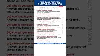 Pre-Cas UK Interview Questions and Answers | Uk University Interview Questions and Answers