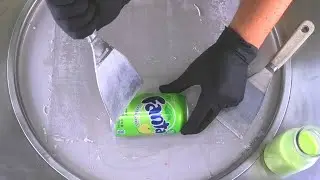 Fanta Test - how to make green Ice Cream Rolls with Fanta Green Apple Taste | satisfying Food ASMR