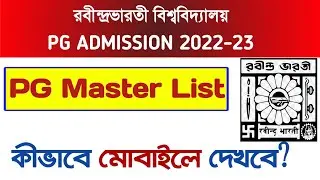 Master List: Correction: WB PG Merit list 2022: Rabindra Bharati University PG Admission 2022: RBU