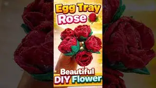 Egg Tray Rose Flower Craft🌹 | Best Waste Material Flower Making Idea🌹#rose #tray#egg
