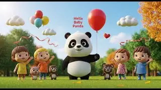 Baby Panda Hugs a Balloon Cute Kids Song 🎈 | Adorable Animal Song for Kids | Nursery Rhymes & Songs