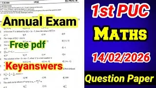 1st PUC Maths Annual Exam Question Paper 2026 With Answers kseab
