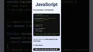 pure function in javascript #code #coding #htmlcss #reactjs #nodejs #js #javascript #shortviral #api