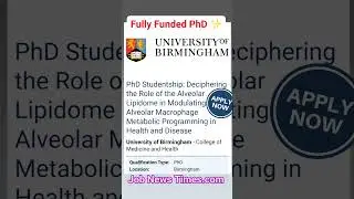 Fully Funded PhD Opportunities Apply Now #phdjobs #jobsinuk #healthresearch #news