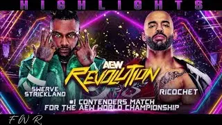 Swerv Strickland Vs Ricochet - AEW Revolution 2025 - Highlights.