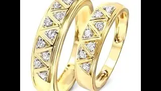 1/3 Carat T.W. Round Cut Diamond His And Hers Wedding Band Set