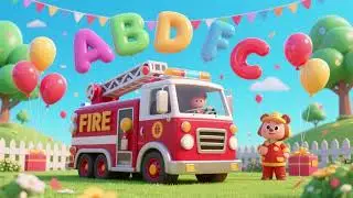 Fire Truck ABC Balloon Celebration 🚒🎈🔤 | ABC Learning Nursery Rhymes & Kids Songs