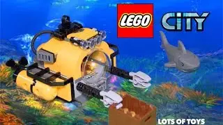 Treasure Hunt Shark Attack Deep Sea Lego City Helicopter and Submarine Toy Review