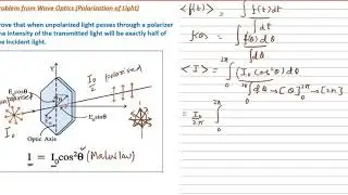 50 % Reduction in light intensity when unpolarised light falls on polariser
