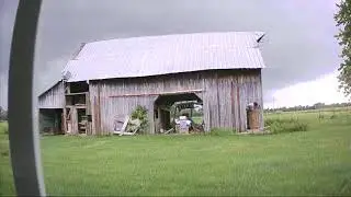 Straight Line Winds Destroy Barn  --  Caught on Camera