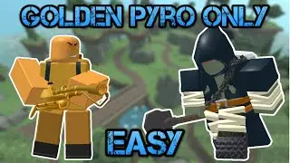 Golden Pyromancer ONLY in Easy Mode | Tower Defense Simulator Roblox