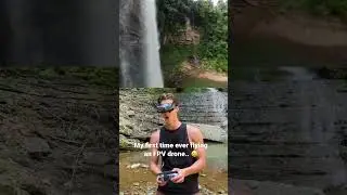 I flew my drone behind a waterfall for this shot.. 🤯