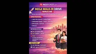 🔥🔥 Walk-in Drive | Jan 12th,2026 | 💥No-Broker.Com @ Bangalore