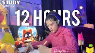 ⭕LIVE|12HOURS⏰🎯|STUDY WITH ME 📚Deep Focus session📈☃️🥶cozy🪵🔥 Fireplace|🟤🧸brown noise Ambience |NEETPG