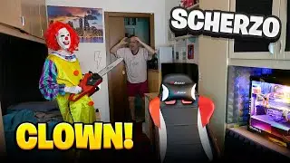 SCHERZO CLOWN con MOTOSEGA di NOTTE in CASA a MIO PAPÀ! *LEGGENDARIO*