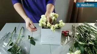 Box of white garden roses
