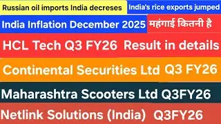India's Retail Inflation,Russia Oil,HCL Tech Q3FY26,Maharashtra Scooters,Netlink,Continental Q3 FY26