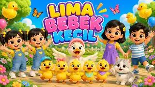Lima Bebek Kecil 🦆| Lagu Anak Indonesia Populer | Animasi 3D Kartun Bebek Lucu