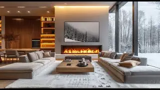 Luxury Winter Fireplace ❄️ | Modern Home Ambience with Chill Music