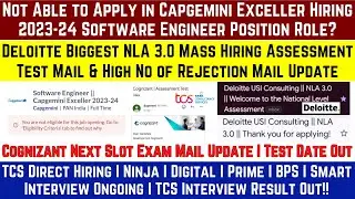 Deloitte Mass Rejection | Cognizant Exam Mail | Capgemini SE Hiring 2023-24 | TCS Interview & Result