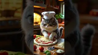 Purr-fect pizza 🐱🍕 #CatChef #PizzaNight #KitchenCats #FoodieFelines #PawSomeCooking