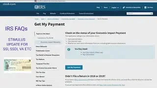 IRS FAQs| STIMULUS PAYMENTS for SSI recipients | IRS 10,200 unemployment tax update
