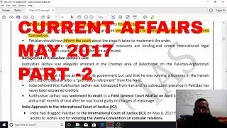 CURRENT AFFAIRS UPSC 2018(MAY 2017) PART-2/VSION IAS