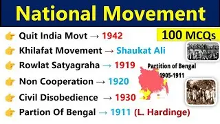 Indian National Movement | Top 100 MCQs | All National Movement In India | Modern History GK MCQs |
