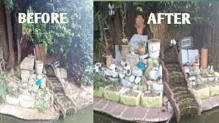 DIY garden pond makeover/A pretty backyard pond makeover/ pond and garden ideas